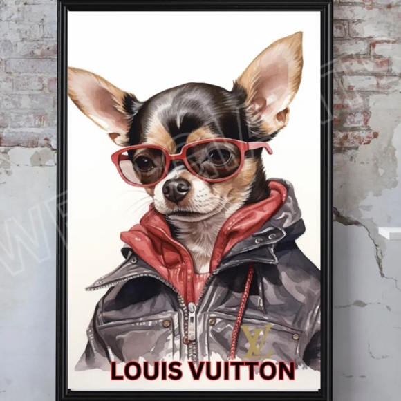 Louis Vuttion Animal Theme Art-Chihuahua, Wall Decor Vuitton Fashion Art  11x14 - Picture 1 of 2